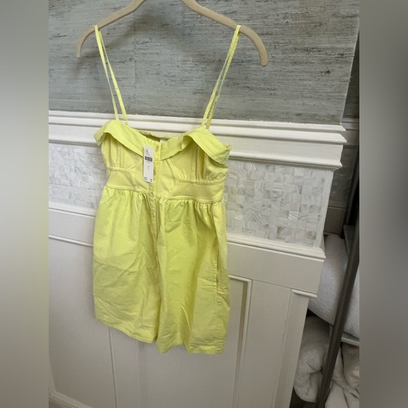 NWT new small Anthropologie clean cut romper shorts yellow tiny FLAW - Picture 17 of 17